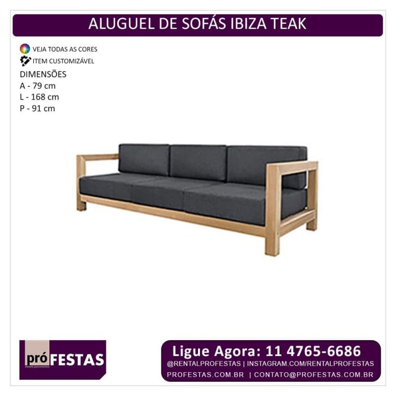 Aluguel de Sofás Teak Locação Estofados Festas Eventos